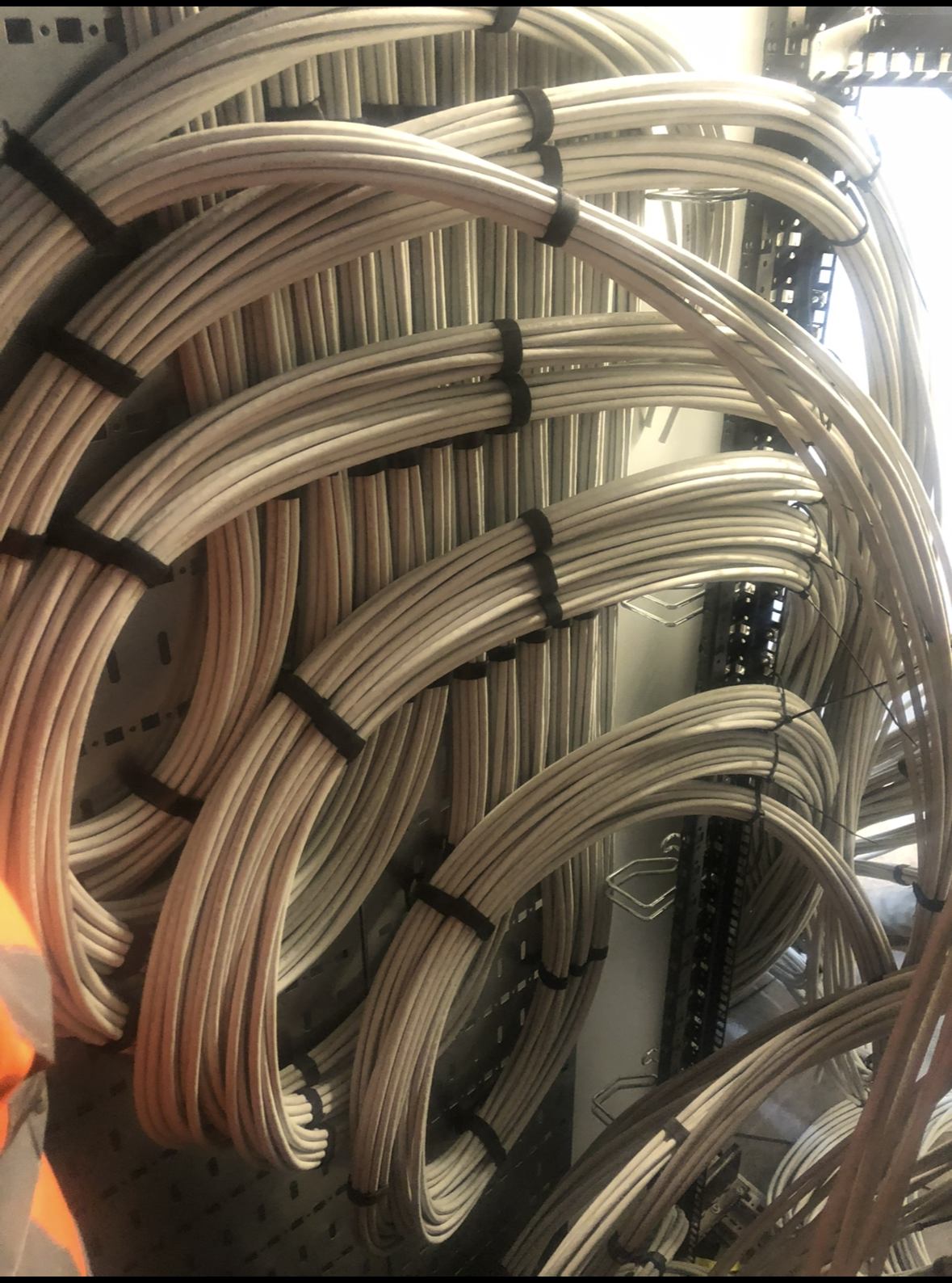 Cable bundles neatly grouped and routed