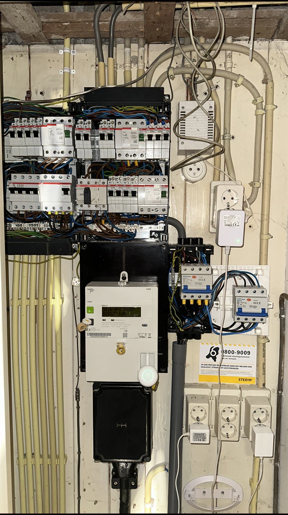 Afgewerkte energiekast met omvormeraansluiting